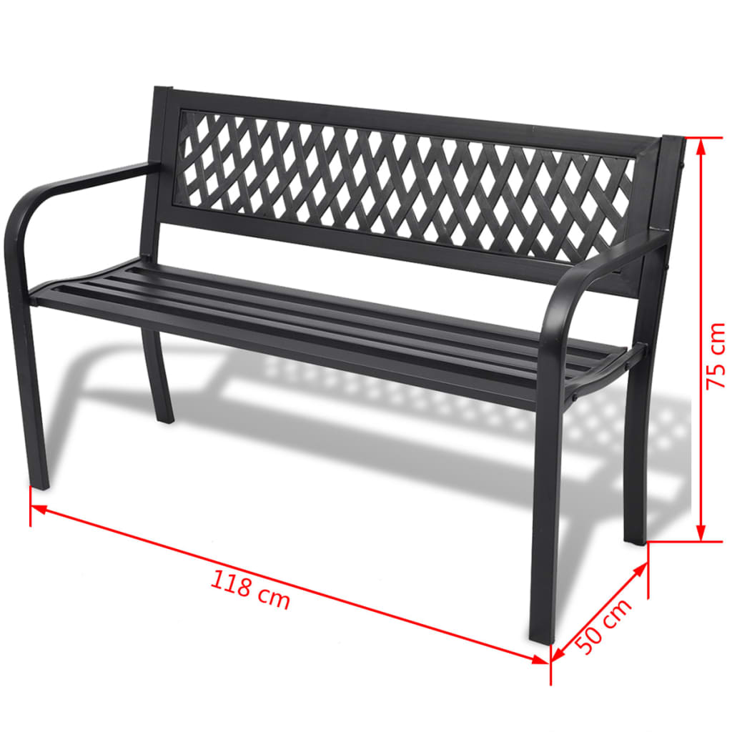 BANCO JARDIN 119X75CM ACERO NEGRO YA3000010 PROMO 813997 - Imagen 3