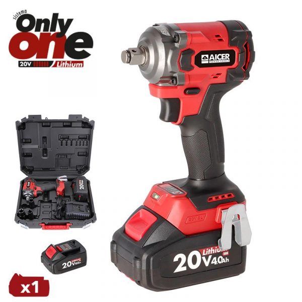 LLAVE IMPACTO 20V 450NM ONLY ONE (1X 4.0AH) AICER AC1780