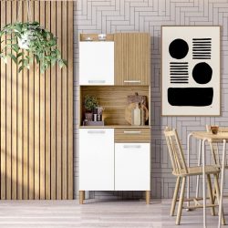 MUEBLE AUXILIAR COCINA 4 PUERTAS 1 CAJON ROBLE-BLANCO EGAH0326VB