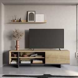 MUEBLE TV 1P 4H CEQUOIA ROBLE/NEGRO MEC17136