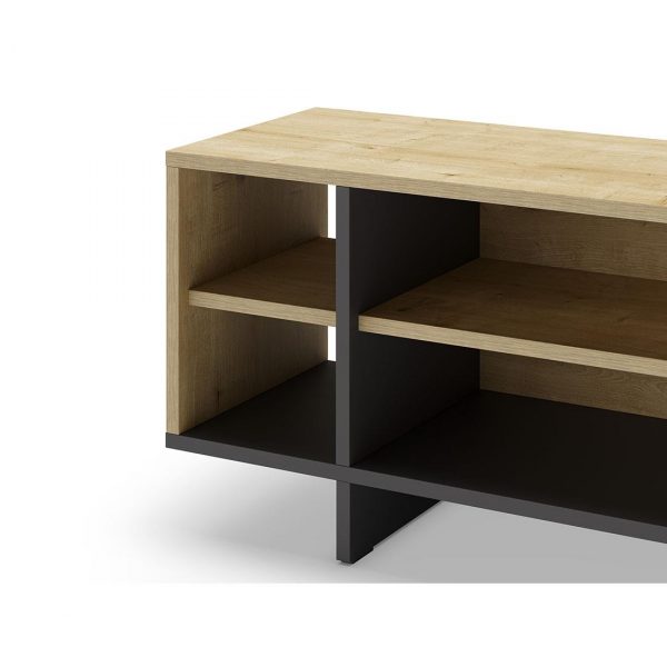 MUEBLE TV 1P 4H CEQUOIA ROBLE/NEGRO MEC17136 - Imagen 5
