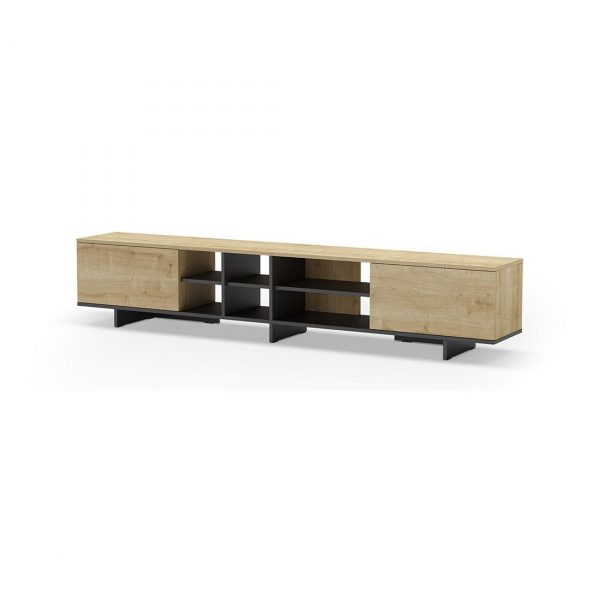 MUEBLE TV 2P 230CM CEQUOIA ROBLE/NEGRO MEC17296 - Imagen 2