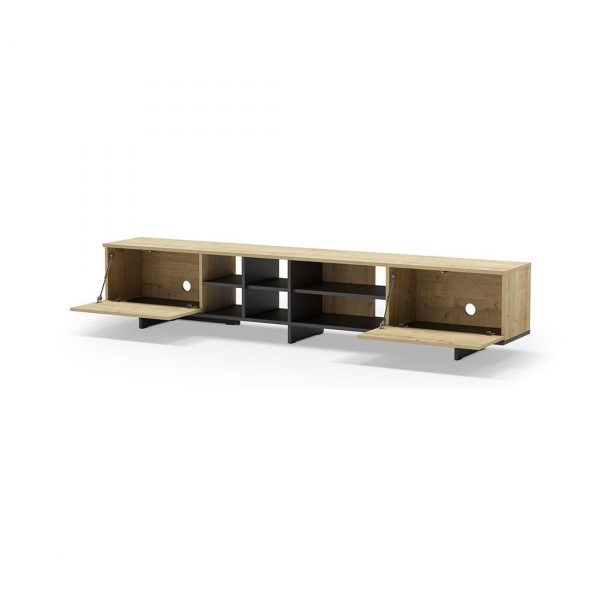 MUEBLE TV 2P 230CM CEQUOIA ROBLE/NEGRO MEC17296 - Imagen 3
