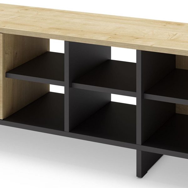 MUEBLE TV 2P 230CM CEQUOIA ROBLE/NEGRO MEC17296 - Imagen 5