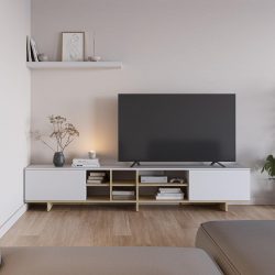 MUEBLE TV 2P 230CM CEQUOIA BLANCO/ROBLE MEC17294