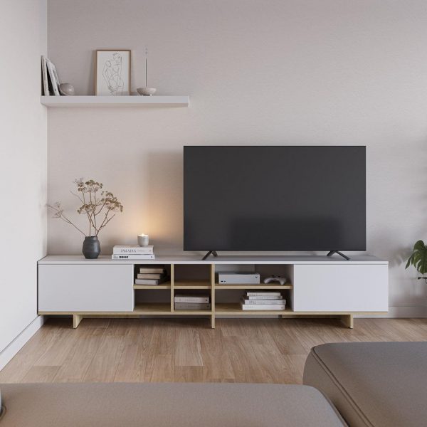 MUEBLE TV 2P 230CM CEQUOIA BLANCO/ROBLE MEC17294