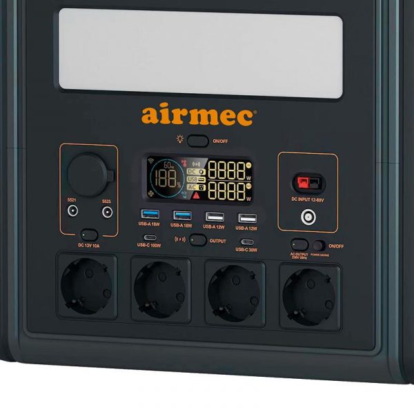 ESTACION DE ENERGIA PORTATIL 2.000W 1536WH AIRMEC AM131572 - Imagen 2