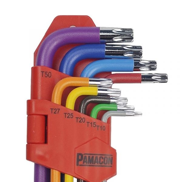 JUEGO LLAVES TORX COLORES 9PCS PAMACON PM1779 - Imagen 2