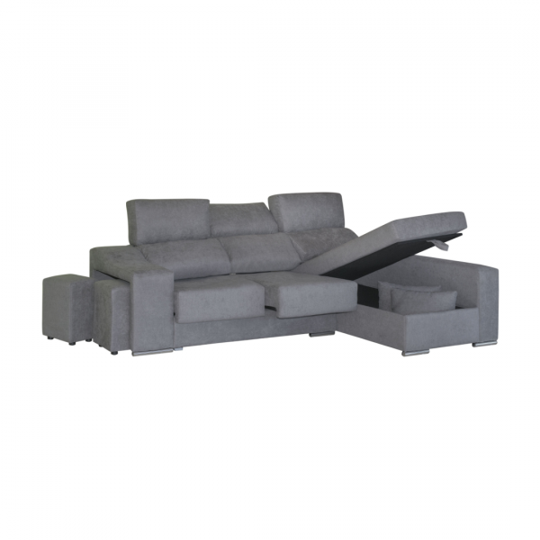 CHAISELONGE NIZA GRIS O VISON 265X145CM