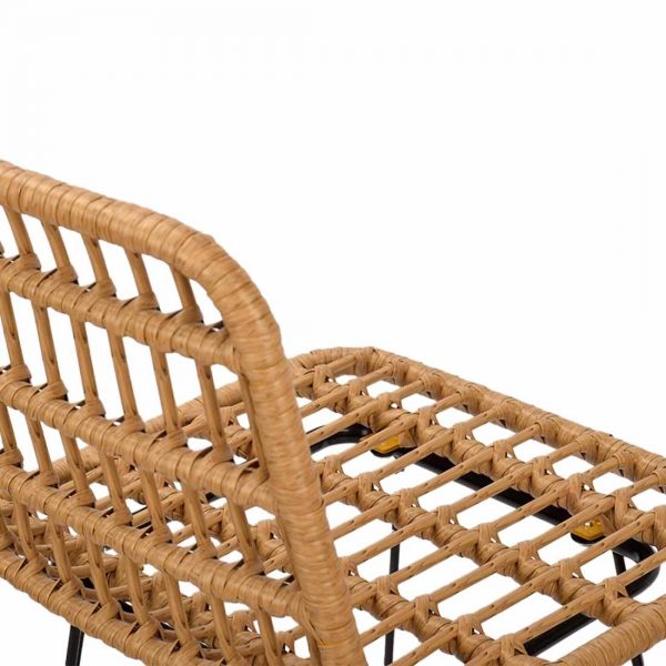 TABURETE SNAKE C/NATURAL PATA METAL NEGRA LLLF21351 - Imagen 3