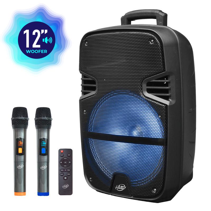 ALTAVOZ SERIE SOUNDPOWER 12" CON MICROFONO 400W LARRYHOUSE LH2222 ALTAVOCES GRAN POTENCIA KARAOKES