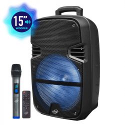 ALTAVOZ SERIE SOUNDPOWER 15" CON MICROFONO 500W LARRYHOUSE LH2221