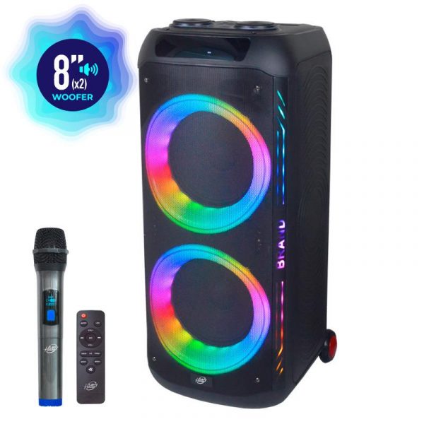 ALTAVOZ SERIE VIBRATO 2X8" CON MICROFONO 500W LARRYHOUSE LH2226