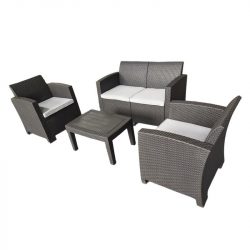 CONJUNTO RESINA SOFA+2 SILLAS+MESA 4PCS SERIE ORLANDO DONNA GARDEN DG1424