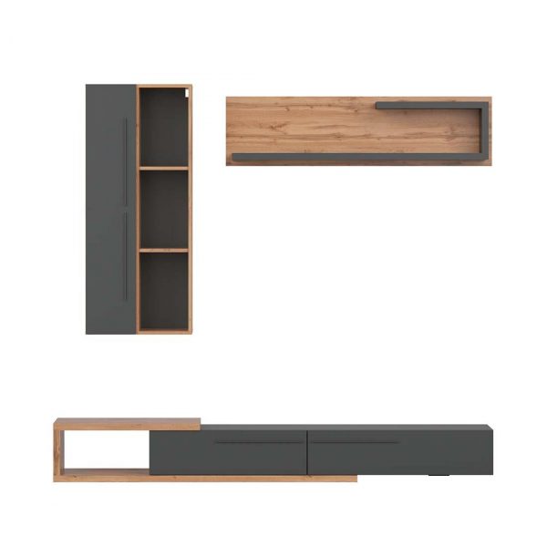 MUEBLE TV NORMANDIA COMPOSICION SALON C/TAHO ANTRACITA GB25104100TA - Imagen 2