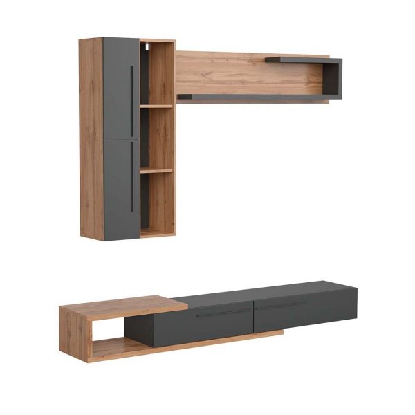 MUEBLE TV NORMANDIA COMPOSICION SALON C/TAHO ANTRACITA GB25104100TA - Imagen 3