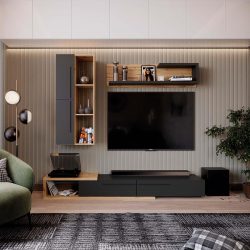 MUEBLE TV NORMANDIA COMPOSICION SALON C/TAHO ANTRACITA GB25104100TA