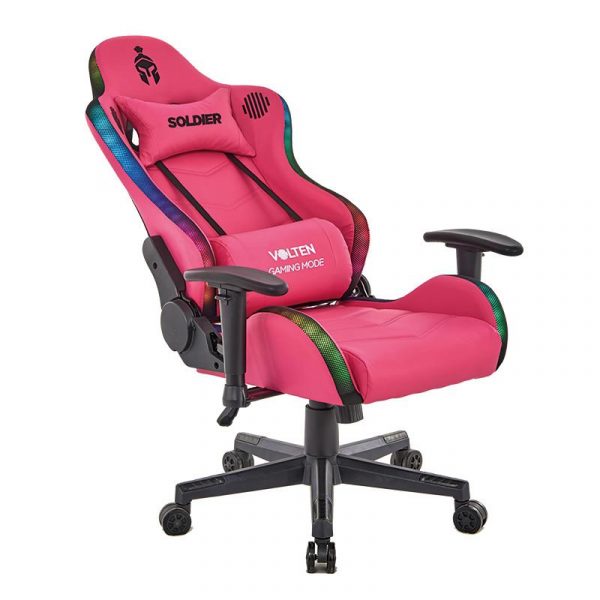 SILLA GAMING RGB SOLDIER ROSADA VOLTEN VL1613 - Imagen 3