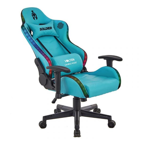 SILLA GAMING RGB SOLDIER TURQUESA VOLTEN VL1614 - Imagen 3