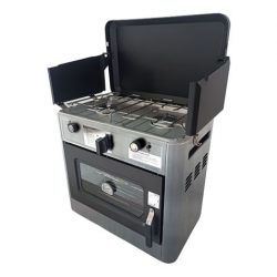COCINA 2 FUEGOS CON TAPA + HORNO DE GAS CON SISTEMA DE SEGURIDAD MUVIP MV0623