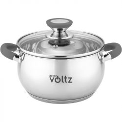 CACEROLA C/TAPA ACERO INOX-GRIS 22CM VOLTZ OV51210N22G