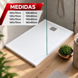 PLATO DUCHA CARGA MINERAL BLANCO SERIE RIVER BENOTTI