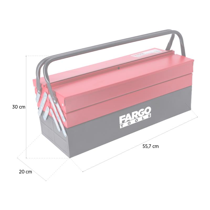CAJA HERRAMIENTAS METALICA 55.5X20X30CM FARGO TOOLS FT1420 - Imagen 9