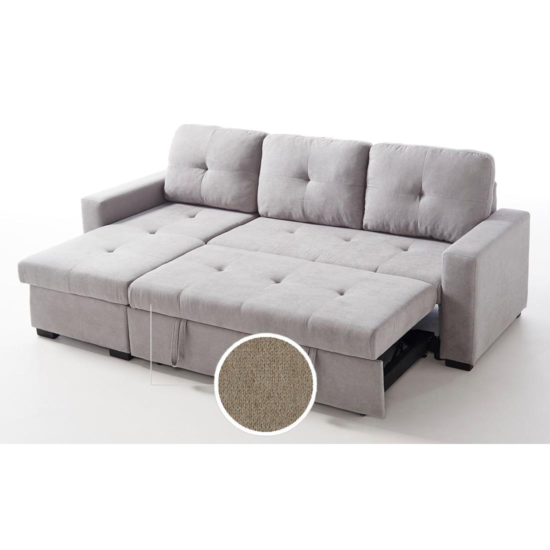 CHAISELONGE CLONY 2P+CHAISE C/CAMA REVERSIBLE TELA 103 BEIGE JN6038CX03 - Imagen 2