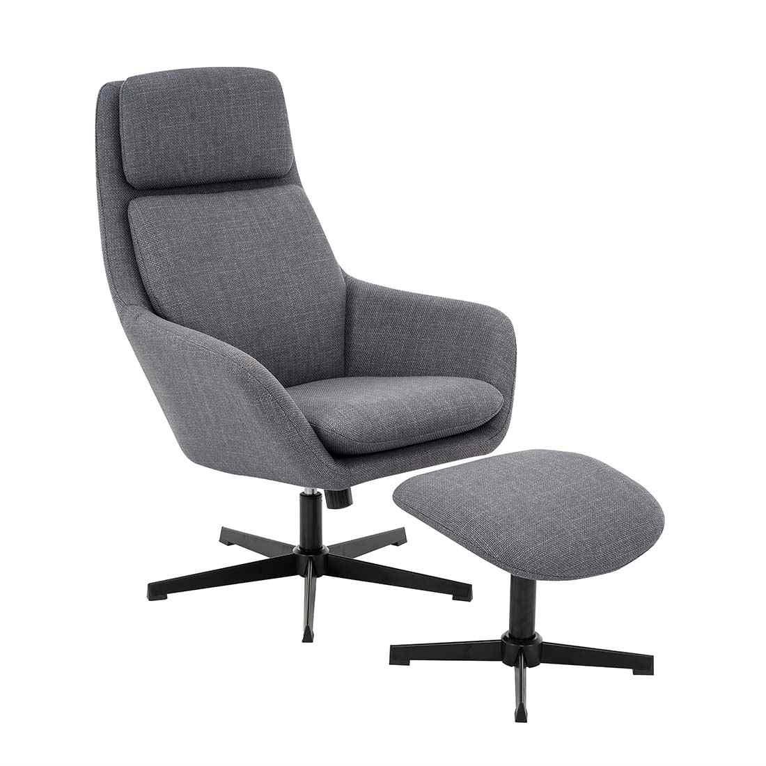 SILLON RELAX C/REPOSAPIES MERIN TELA BJORN GRIS OSCURO ANAF5090-04 SILLONES BUTACA BUTACAS CON REPOSAPIES