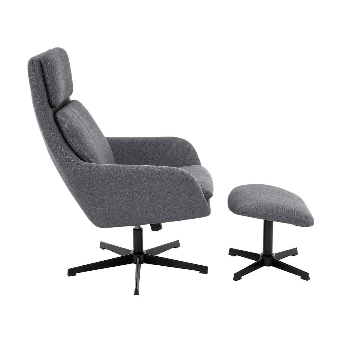 SILLON RELAX C/REPOSAPIES MERIN TELA BJORN GRIS OSCURO ANAF5090-04 - Imagen 2