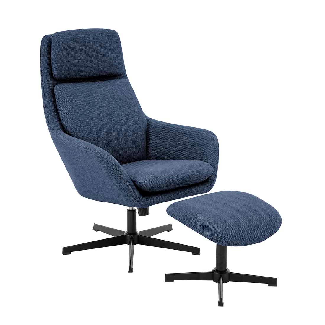 SILLON RELAX C/REPOSAPIES MERIN TELA BJORN AZUL ANAF5090-03 SILLONES BUTACA BUTACAS CON REPOSAPIES