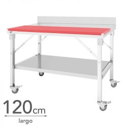 MESA DE TRABAJO INOX CON PLACA DE CORTE 120X60X80CM LARRYHOUSE LH2261