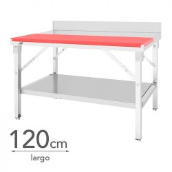 MESA DE TRABAJO INOX CON PLACA DE CORTE 120X60X80CM LARRYHOUSE LH2261