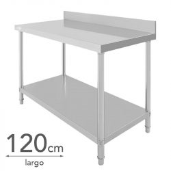 MESA DE TRABAJO INOXIDABLE CON ZOCALO 120X70X85CM LARRYHOUSE LH2245