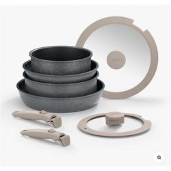 SET 3 SARTENES 20/24/26CM CON MANGO EXTRAIBLE ONE CLICK PIETRA MONIX M839908