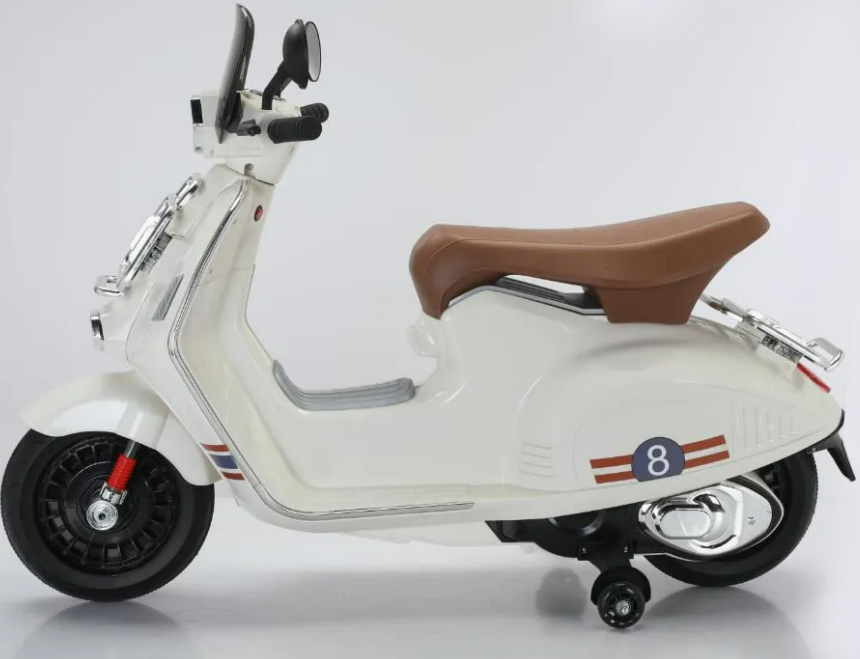 MOTO SCOOTER CLASICO CON RUEDINES BLANCO 33014 - Imagen 5