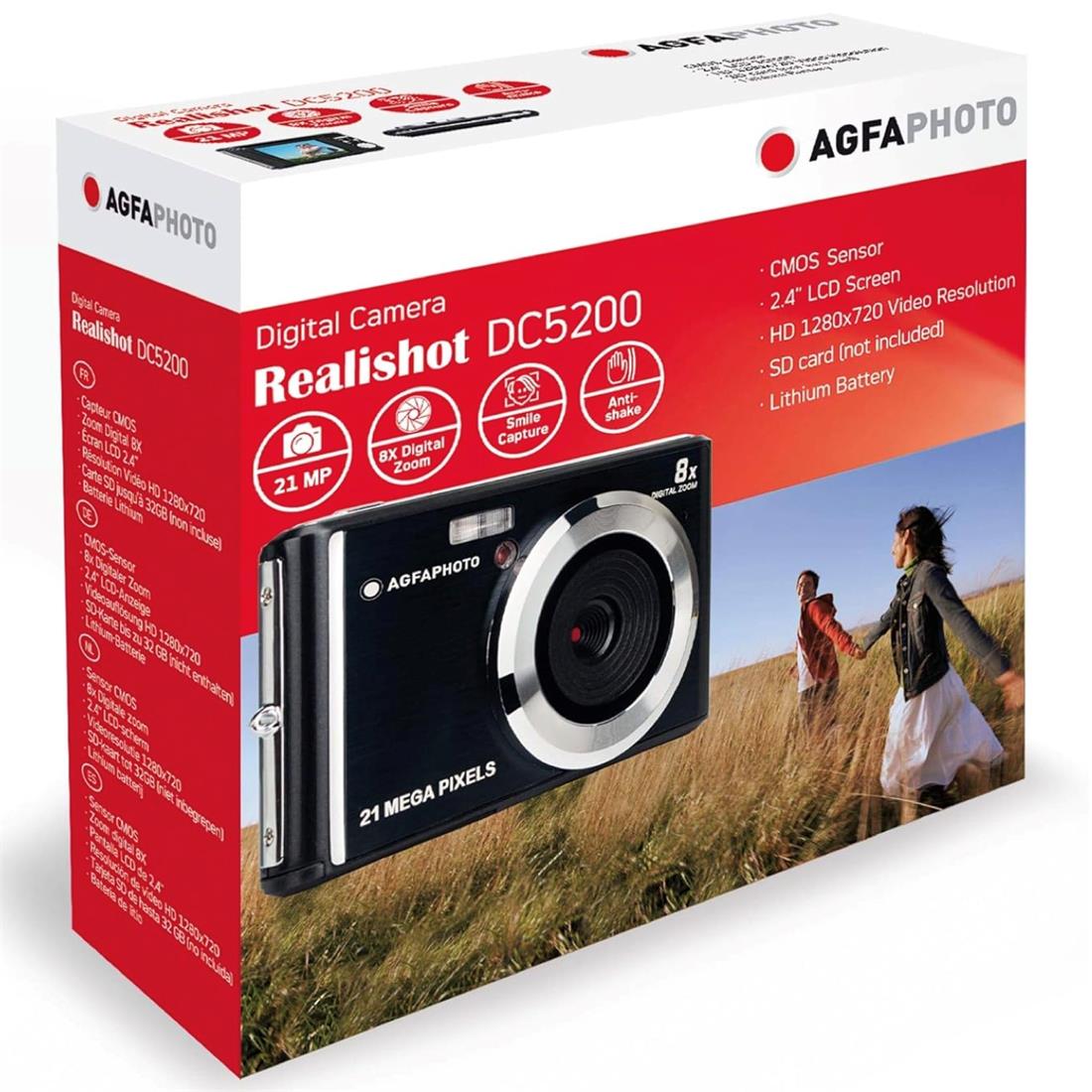 CAMARA DIGITAL 21MPX BATERIA NEGRA AGFAPHOTO DC5200 - Imagen 5