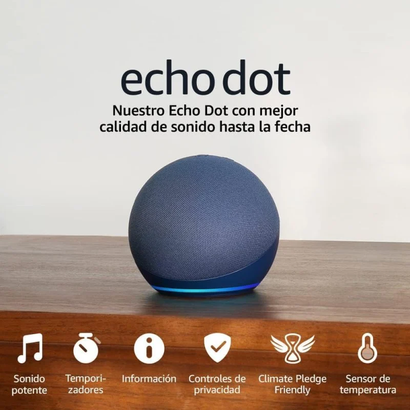 ALTAVOZ PORTATIL INTELIGENTE ALEXA AMAZON (5ª GEN) ECHO DOT ECHODOT/NEGRO - Imagen 2