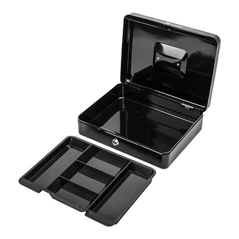 CAJA DE CAUDALES METALICA CON LLAVE 9X30X24CM 5 COMPARTIMENTOS CROMAD CR1226 - Imagen 6