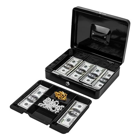 CAJA DE CAUDALES METALICA CON LLAVE 9X30X24CM 5 COMPARTIMENTOS CROMAD CR1226 - Imagen 7