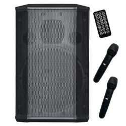 ALTAVOZ AUTOAMPLIFICADO PRO600 8" 500W CON BATERIA + 2 MICROS SERIE PRO COOLSOUND CS0269