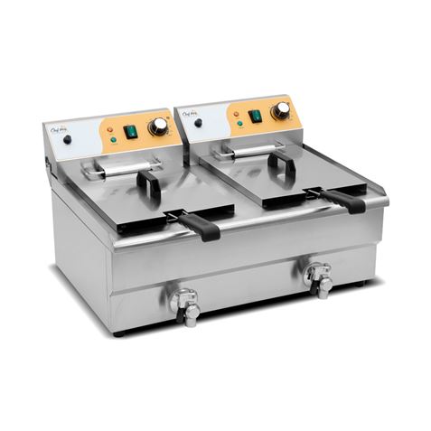 FREIDORA ELECTRICA PROFESIONAL 16+16 LITROS 2X3000W CHEF PRO CF0106 - Imagen 3