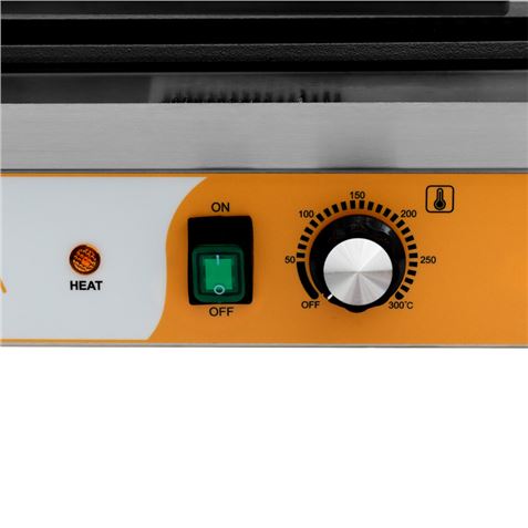 SANDWICHERA INDUSTRIAL SUPERFICIE MIXTA (RAYADA + LISA) 2200W CHEF PRO CF0111 - Imagen 5