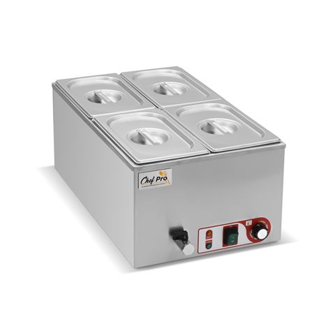 BAÑO MARIA INDUSTRIAL 4 CUBETAS 1200W CHEF PRO CF0113 - Imagen 3