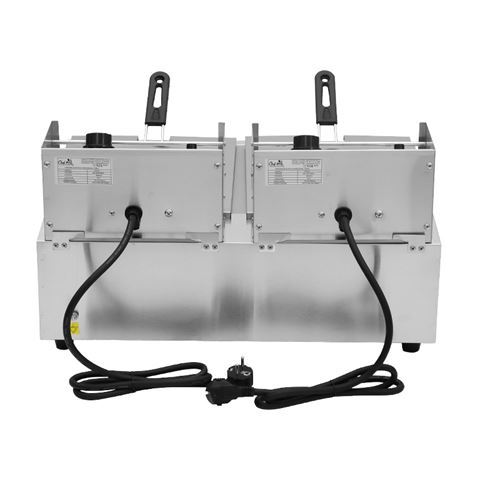 FREIDORA ELECTRICA PROFESIONAL DOBLE 9+9 LITROS 2X2500W CHEF PRO CF0101 - Imagen 8