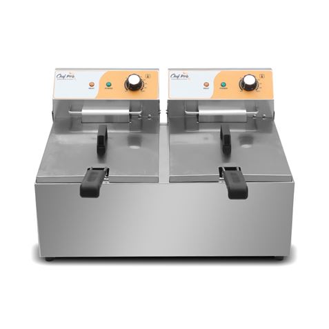 FREIDORA ELECTRICA PROFESIONAL 11+11 LITROS 2X3000W CHEF PRO CF0103 - Imagen 2