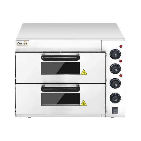 HORNO DE PIZZA ELECTRICO PROFESIONAL 2 CAMARAS 3000W CHEF PRO CF0119 - Imagen 2