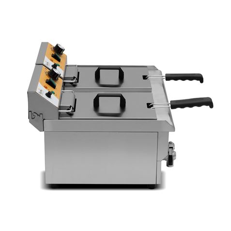 FREIDORA ELECTRICA PROFESIONAL 10+10 LITROS 2X3000W CHEF PRO CF0105 - Imagen 4