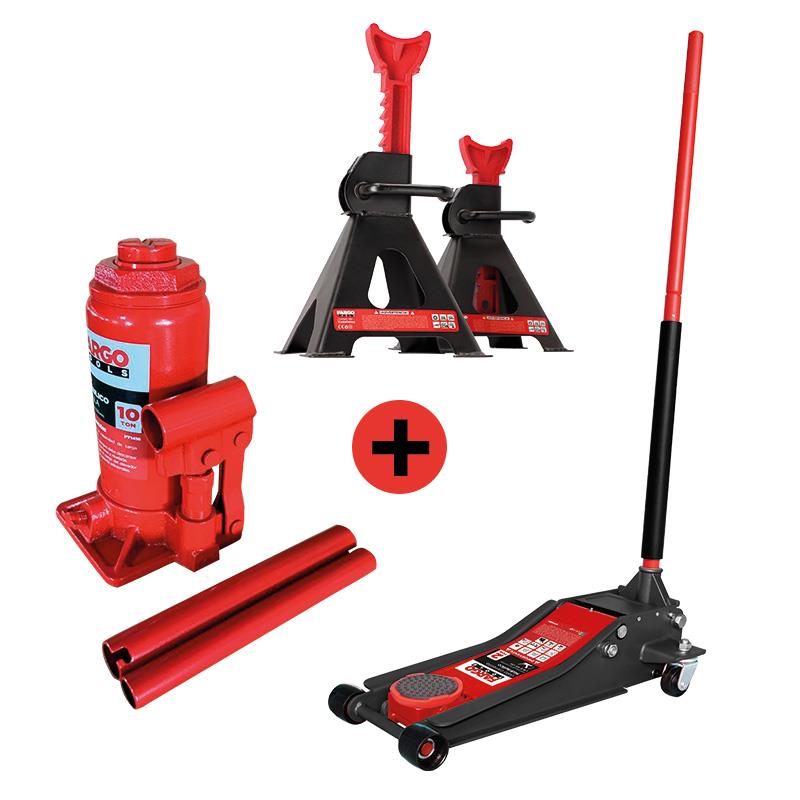 PACK GATO TALLER + CABALLETES + GATO BOTELLA FARGO TOOLS PACK140