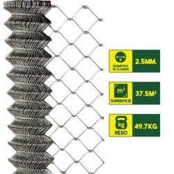 MALLA DE VALLADO GALVANIZADA 60X60X2.5MM 1.5X25 METROS SUNGARDEN SG0155